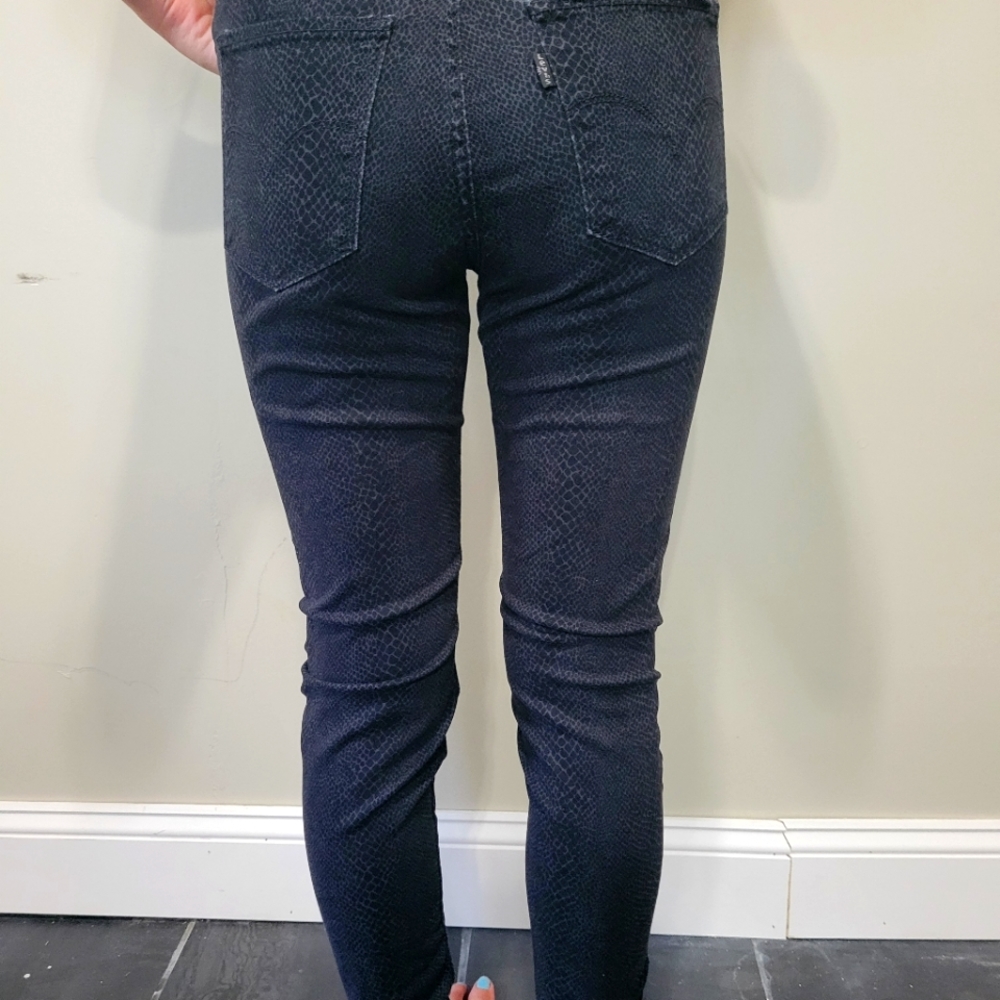 Levi, Snake skin printed, skinny jeans, black